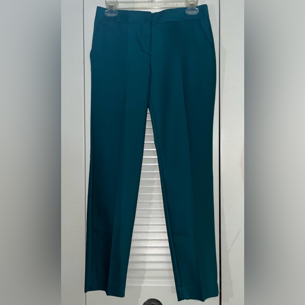 BNWT Green Teal Express Columnist Ankle Mid Rise Pants 0R